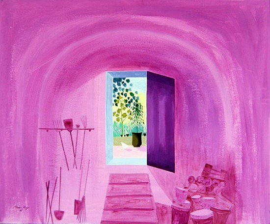 The Tool Shed, 1986 (acrylic & oil on board)  a Marie  Hugo