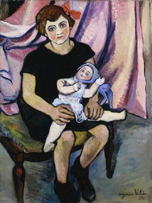 Mädchen mit einer Puppe a Marie Clementine (Suzanne) Valadon