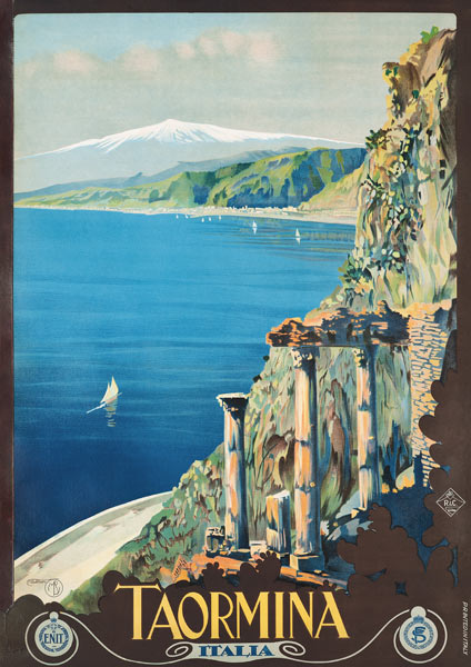 Poster advertising Taormina a Mario Borgoni