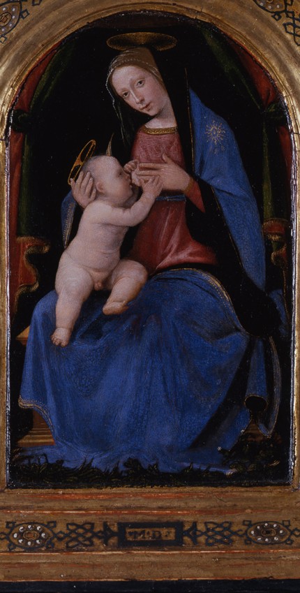 Triptych, central panel: Enthroned Maria lactans a Mariotto di Bigio Albertinelli