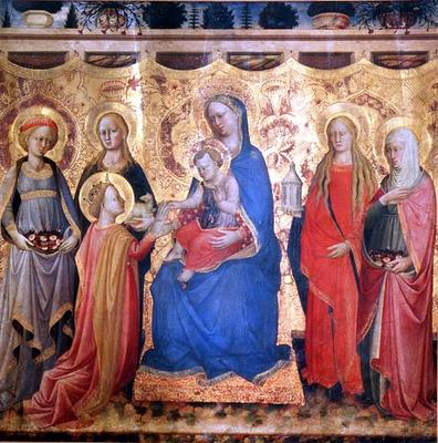 The Mystic Marriage of St. Catherine (tempera on panel) a Mariotto  di Cristofano