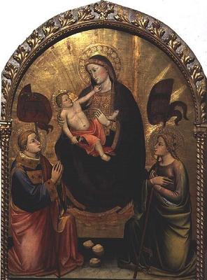 Madonna and Child with St. Stephen and St. Ursula (tempera on panel) a Mariotto  di Nardo