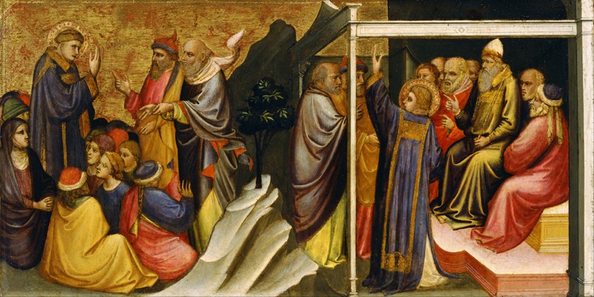 Predella Panel: Saint Stephen before the High Priest and Elders of the Sanhedrin a Mariotto di Nardo