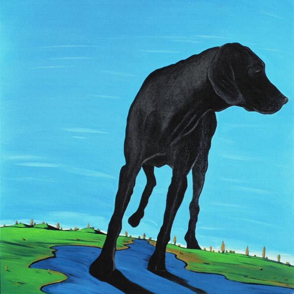 Joe''s Black Dog (new view), 2000 (acrylic on canvas)  a Marjorie  Weiss