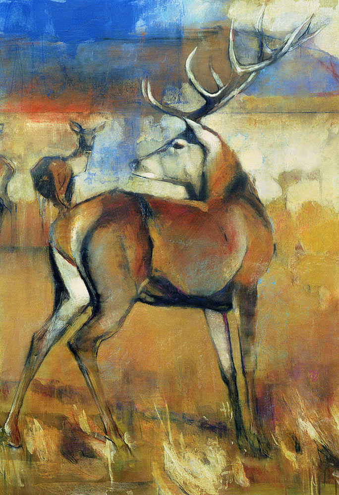 Red Stag, detail from Gathering Deer a Mark  Adlington