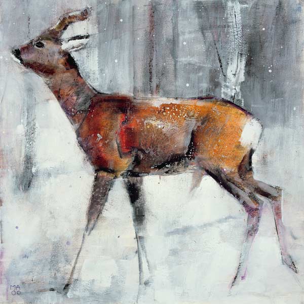 Buck in the snow a Mark  Adlington