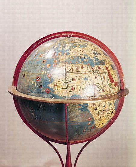 Terrestrial Globe, showing the Indian Ocean, made in Nuremberg, 1492 (detail of 158167) a Martin Behaim