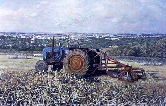 Harvesting Tractor, 1995 (gouache)  a Martin  Decent