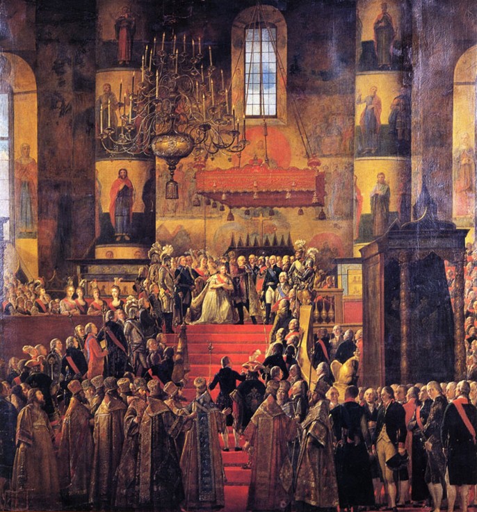 The Coronation of Emperor Paul I and Empress Maria Feodorovna a Martin Ferdinand Quadal