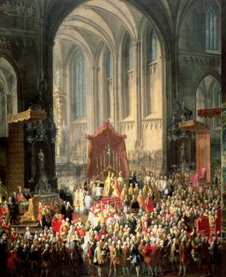 The Coronation of Joseph II (1741-90) as Emperor of Germany in Frankfurt Cathedral, 1764 (for detail a Martin II Mytens or Meytens