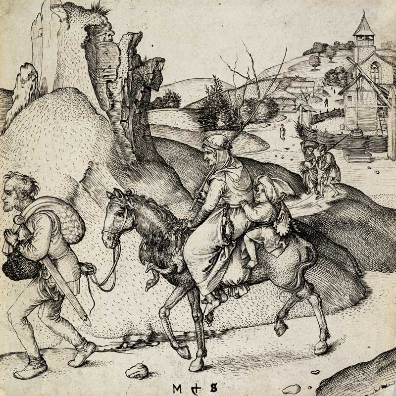 Peasant Family Going to the Market a Martin Schongauer