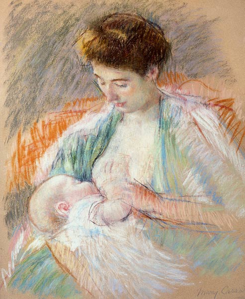 Mother Rose Nursing Her Child a Mary Cassatt