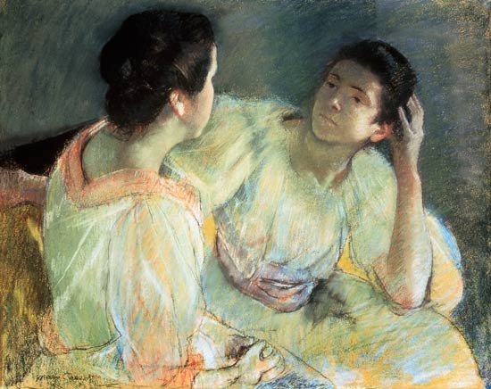 Conversation between women a Mary Cassatt