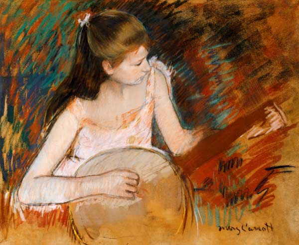 M.Cassatt, Girl with banjo / c.1894 a Mary Cassatt
