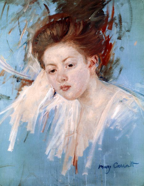 Head of a Young Girl a Mary Cassatt