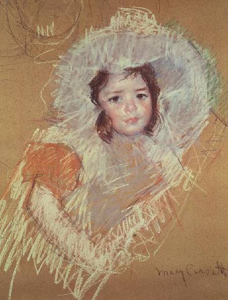 Head of a young girl a Mary Cassatt