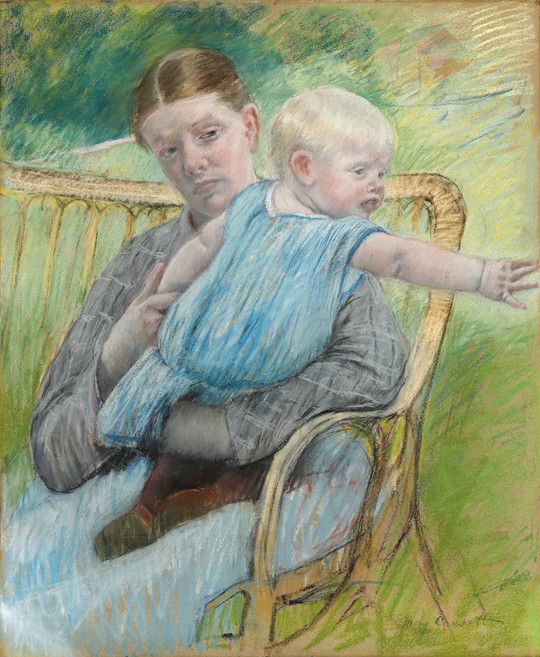 Mathilde Holding Baby a Mary Cassatt