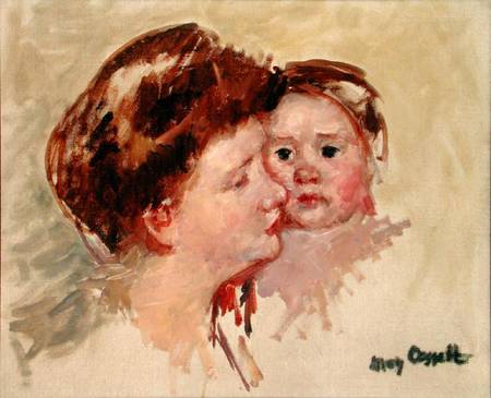 Mother in Profile with Baby Cheek to Cheek (No.2) a Mary Cassatt