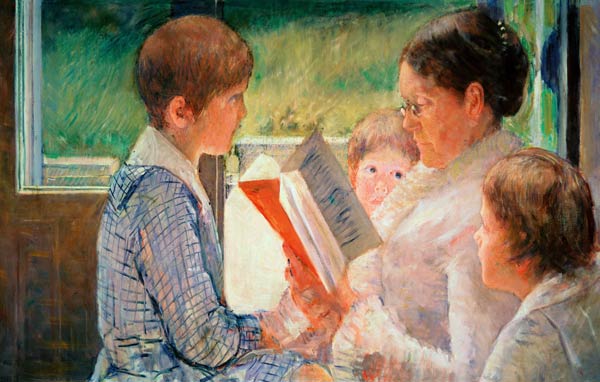 Mrs Cassatt Reading to her Grandchildren a Mary Cassatt