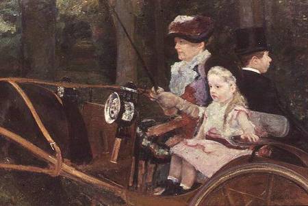 A woman and child in the driving seat a Mary Cassatt