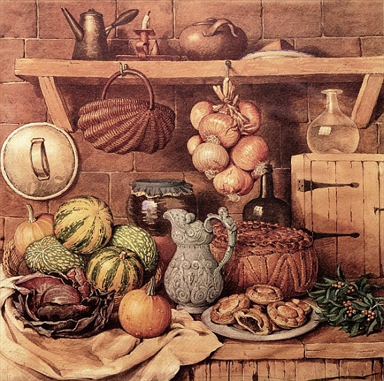 Still life with Christmas Food a Mary Ellen Best