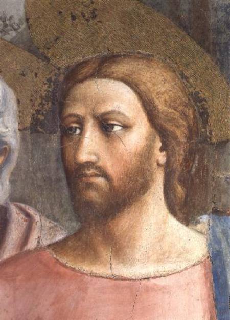 The Tribute Money (Christ's Head - detail of 31642) c.1427 (fresco) a Masaccio