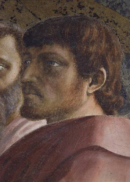 Tribute Money (Head of an Apostle - detail of 31642) c.1427 (fresco) a Masaccio