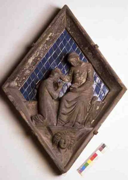 Penitence, relief tile from the Campanile a Maso  di Banco