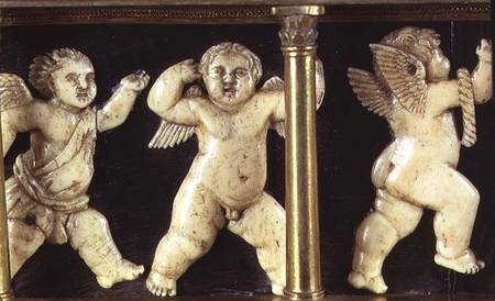 Reliquary of the Sacred Girdle, exterior detail showing the relief of dancing putti a Maso  di Bartolomeo