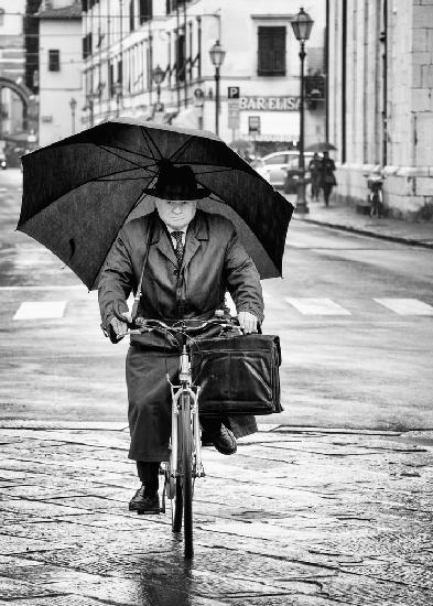 Pedaling in the rain