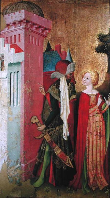 St. Barbara Locked in a Tower by her Father, from the St. Barbara Altarpiece a Maestro Francke