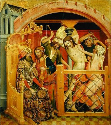 The Flagellation of Christ, panel from the St. Thomas Altar from St. John's Church in Hamburg a Maestro Francke