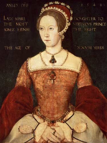 Portrait of Mary I or Mary Tudor (1516-58), daughter of Henry VIII, at the Age of 28 a Maestro John