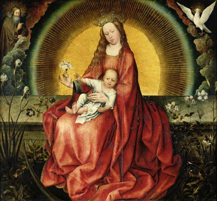 The Virgin and Child (oil on panel) a Master of Flemalle