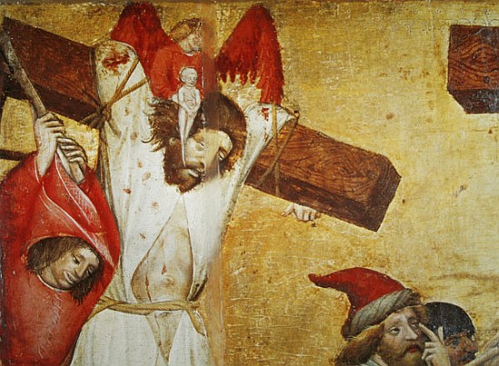 The Crucifixion, c.1420 (detail) (tempera on wood) a Maestro di Raigern