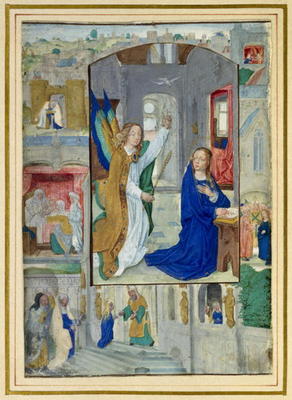 Anunciation, from a book of Hours (vellum) a Master of the Book of the Prayers