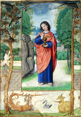 St. John the Evangelist, form a book of Hours (vellum) a Master of the Book of the Prayers