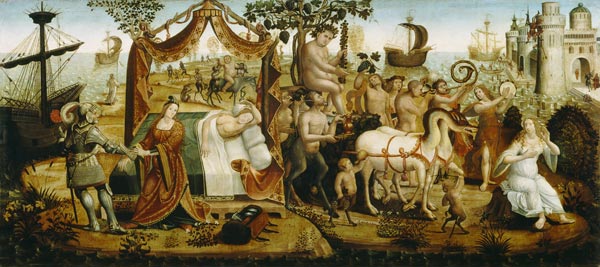 Ariadne in Naxos, from the Story of Theseus a Master of the Campana Cassoni