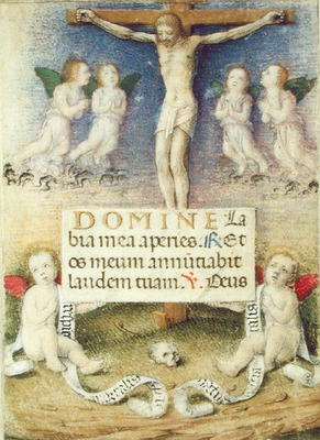 Christ on the Cross with Angels, c.1480 (vellum) a Master of the della Rovere Missals