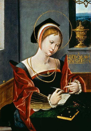 Portrait of a lady writing a Master of the Female Half Lengths