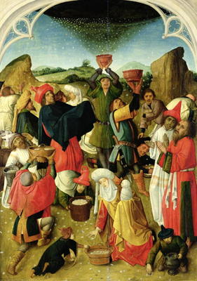Gathering of the Manna (oil on panel) a Master of the Gathering of the Manna