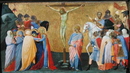 The Crucifixion, from a predella panel a Master of the Madonna of San Pietro of Ovila