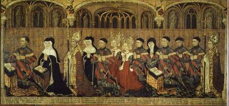 Jean I Jouvenel des Ursins (1360-1431) Baron of Trainel with his wife (d.1456) and their eleven adul a Master of the Munich Golden Legend