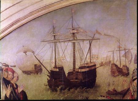 St. Auta Altapice, detail of a galleon from the central panel a Master of the St. Auta Altarpiece