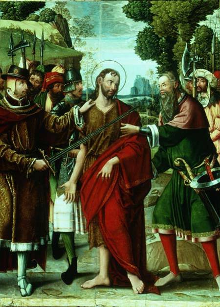 The Arrest of St. John the Baptist (panel) a Master of the St. Johns Retable