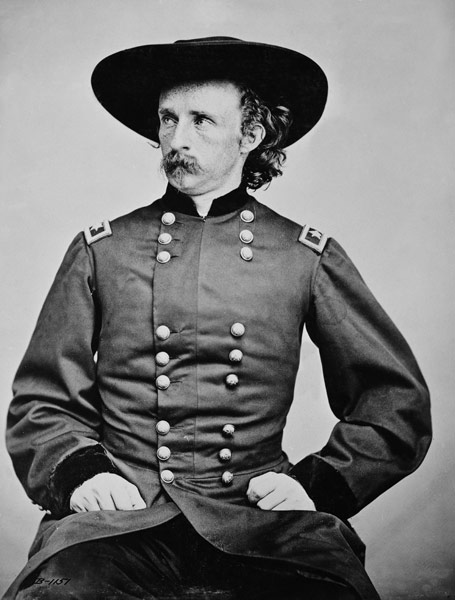 Portrait of General A. Custer (1839-1876) (b/w photo) a Mathew Brady