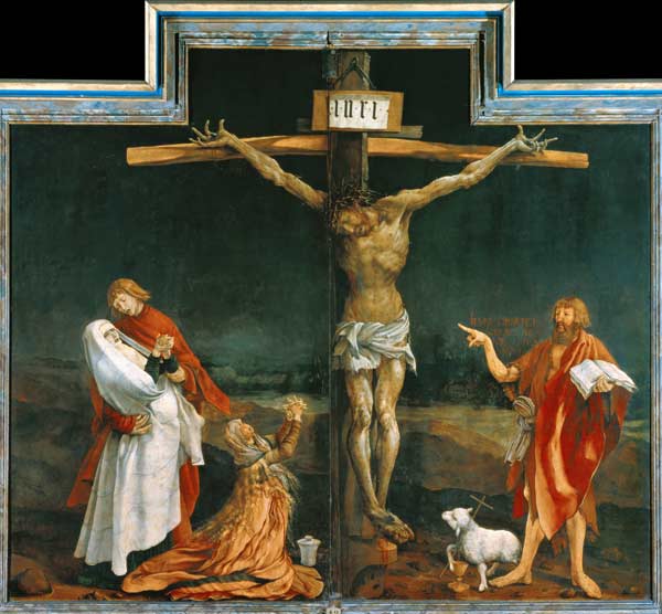 Isenheimer altar middle panel of the closed Retabel: Crucifixion Christi a Mathias (Mathis Gothart) Grünewald