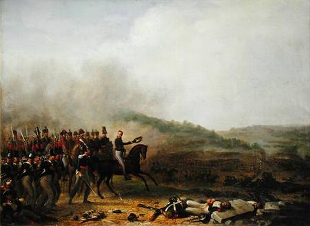 Willem Frederik (1772-1843) Prince of Orange at the Battle of Quatre Bras a Mathieu Ignace van Bree