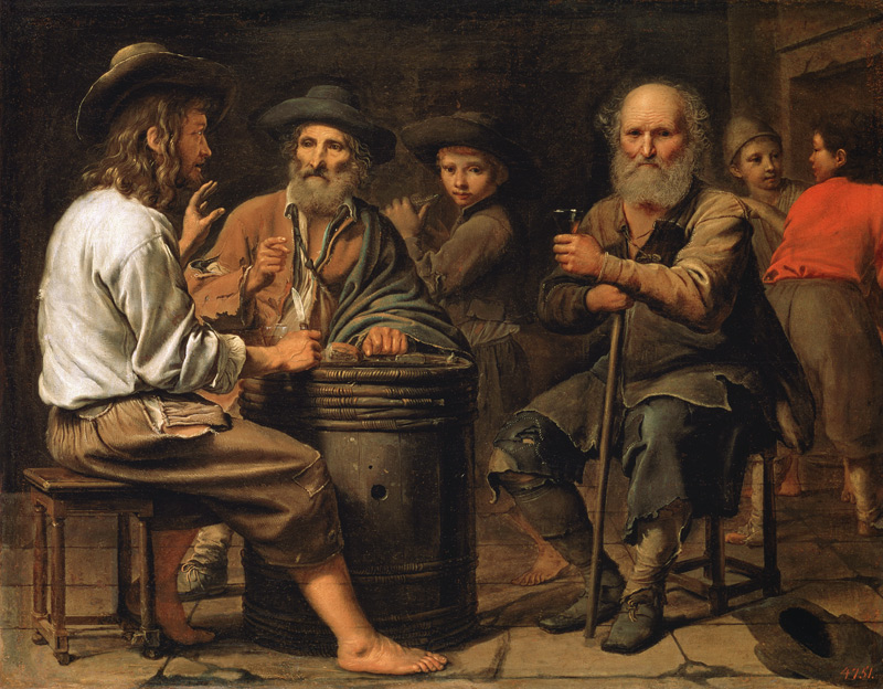 Peasants in a Tavern a Mathieu Le Nain