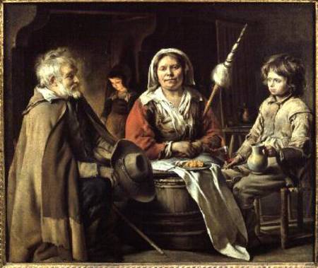 Peasants in an Interior a Mathieu Le Nain